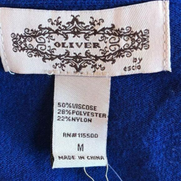 Oliver By Escio Royal Blue Jeweled Cutout Sweater Size Medium - Picture 6 of 8